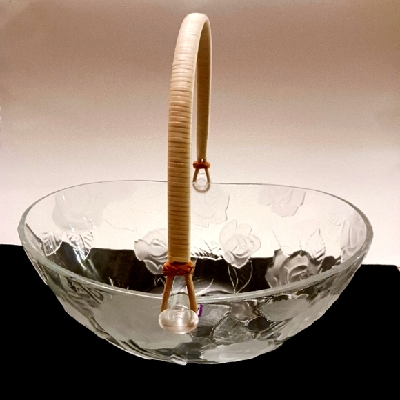 Aderia Etched Glass Handled Bowl - Picture 1 of 4